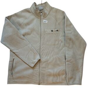 The North Face Men's L Gordon Lyons Full Zip Jacket Oat Meal Zipped Pockets Logo